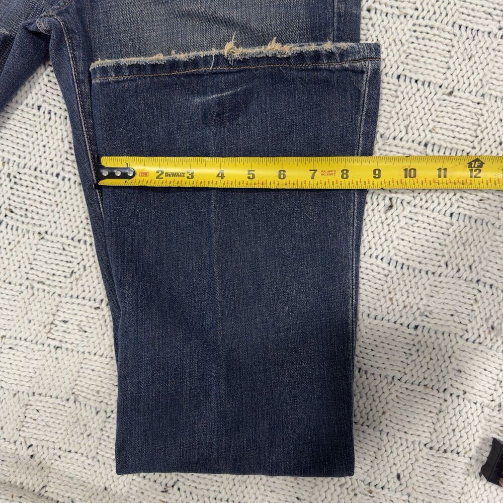 VTG Y2K Abercrombie & Fitch Womens 0S Low Rise Bootcut Jeans Distressed Cotton - Picture 12 of 12